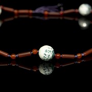 Agate and glass bead necklace, Qing dynasty - 2