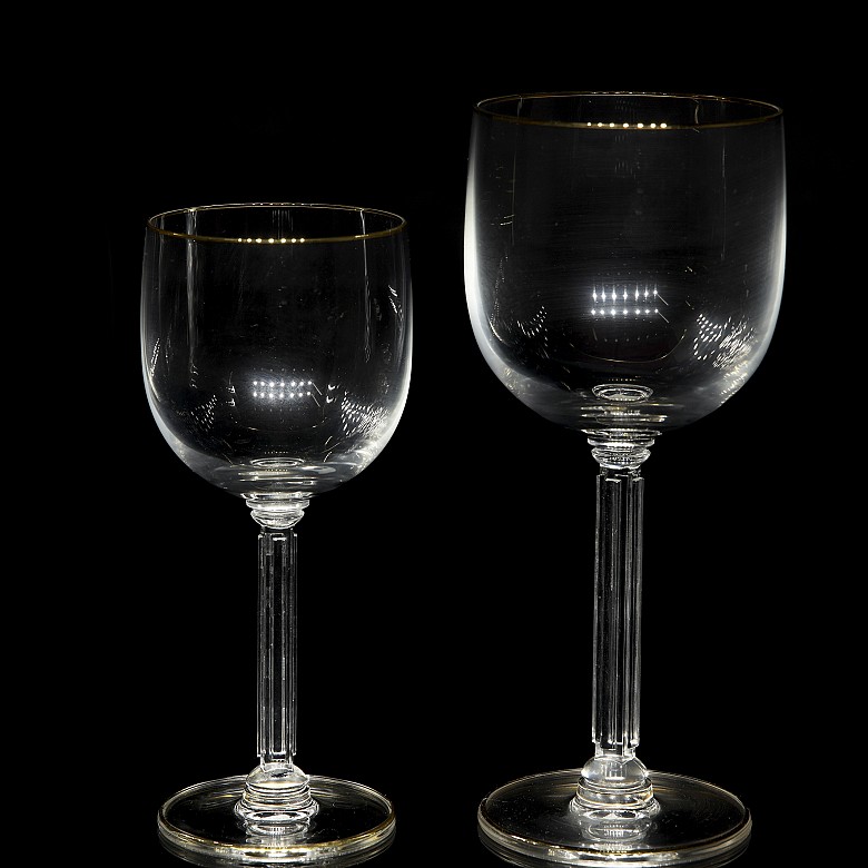 Glassware with gold-rimmed ‘Mikasa’, 20th century