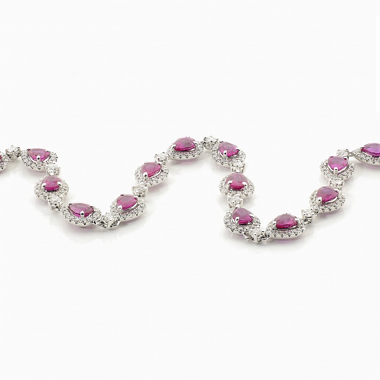 18k white gold bracelet with rubies and diamonds