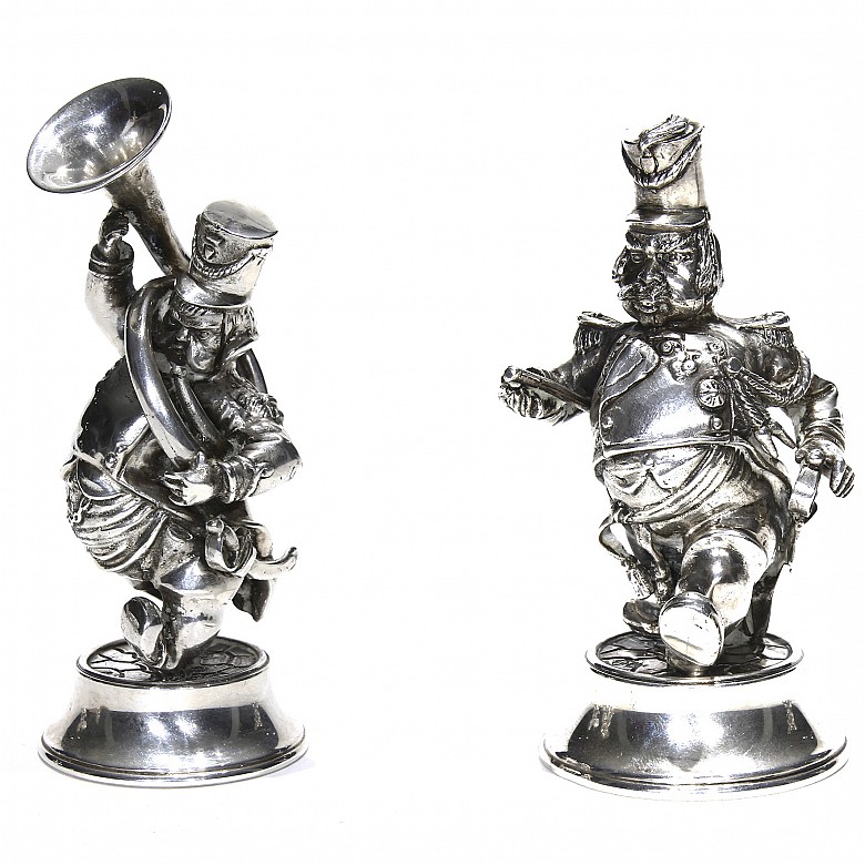 Set of Spanish silver musicians, 20th century