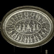 Large silver-plated metal tray, 20th century - 8