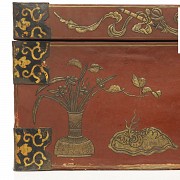 Chinese trunk lacquered in red, 19th-20th century