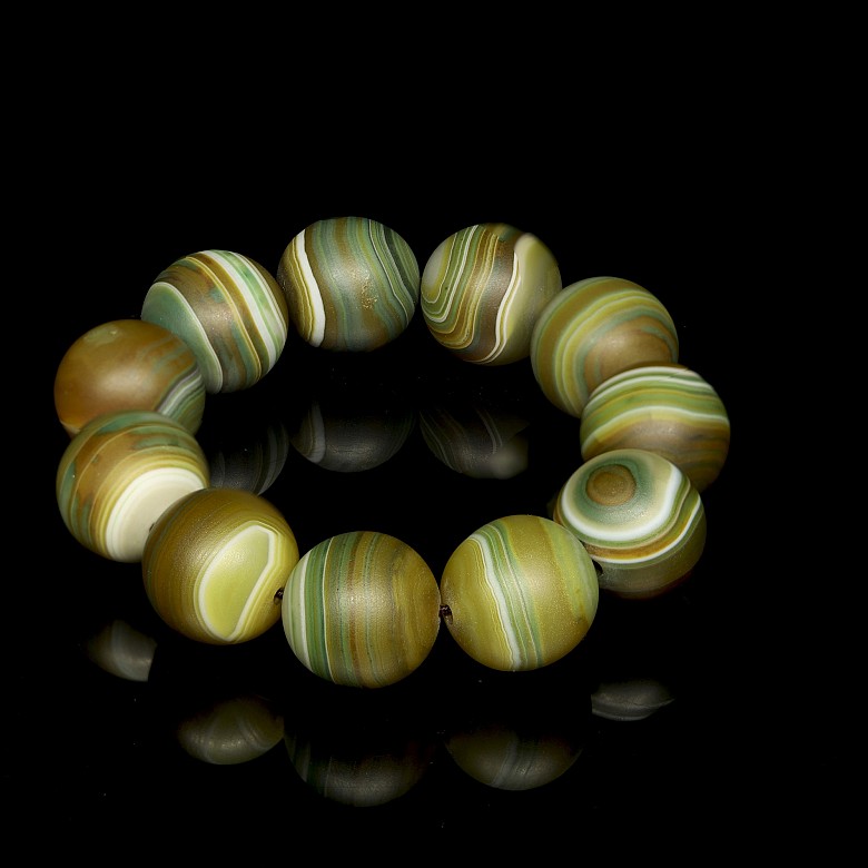 Agate bead bracelet, Qing dynasty