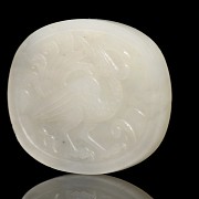 Oval plate with phoenix, jade, Western Han Dynasty