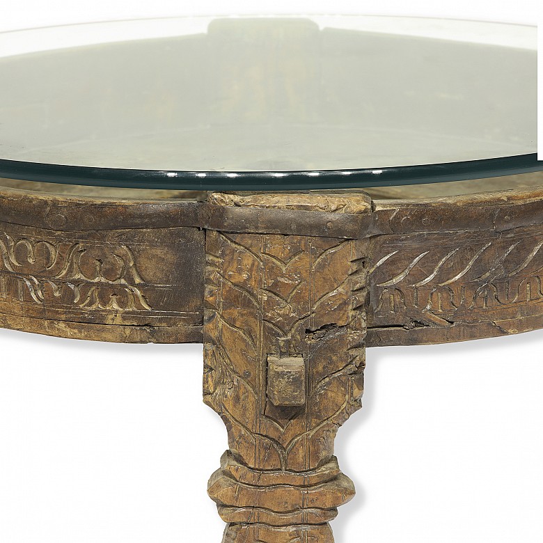 Low table with glass, 19th - 20th centuries