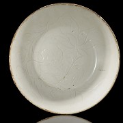 Plato de porcelana vidriada Dingyao 