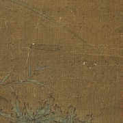 Chinese silk painting “Quail”, Qing dynasty