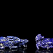 Two lapis lazuli figures of animals, 20th century