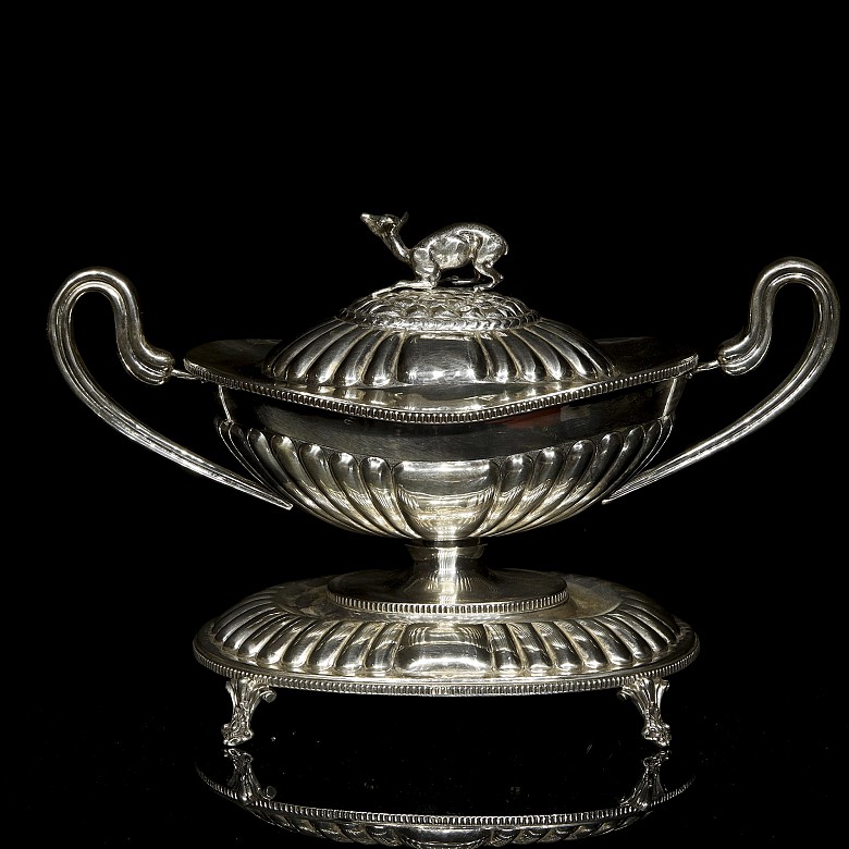 Silver tureen ‘Deer’, 20th century