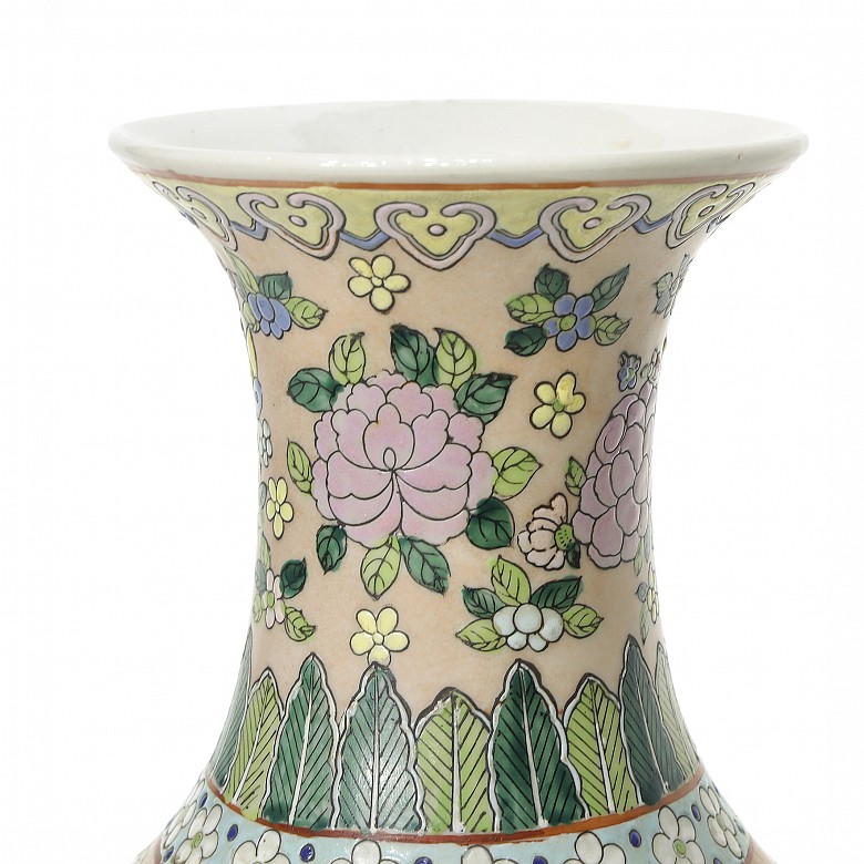 Pair of enameled vases, 20th century