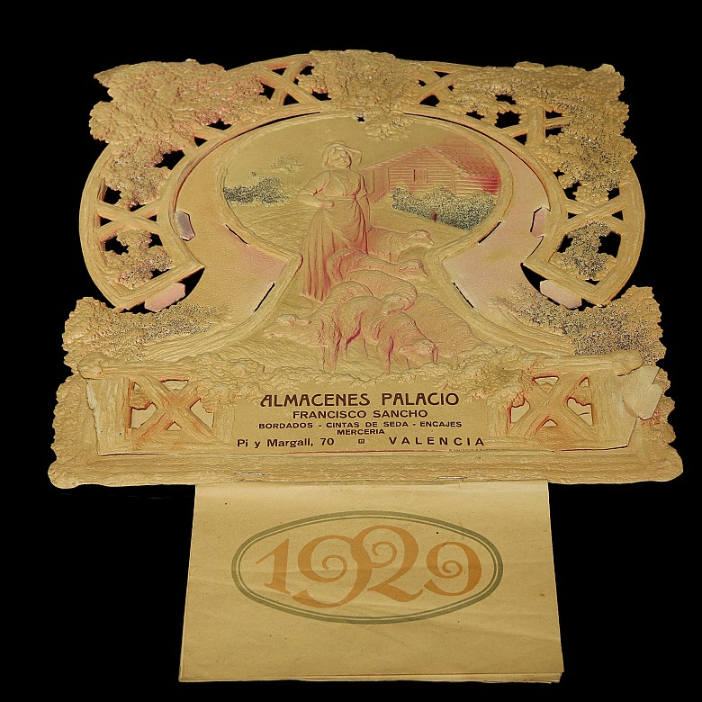 Set of die-cut calendars, 1920s-1930s