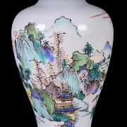 Porcelain vase ‘Landscape’, green family, Qing dynasty