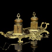 Stone and bronze scribe's desk, 19th century - 1