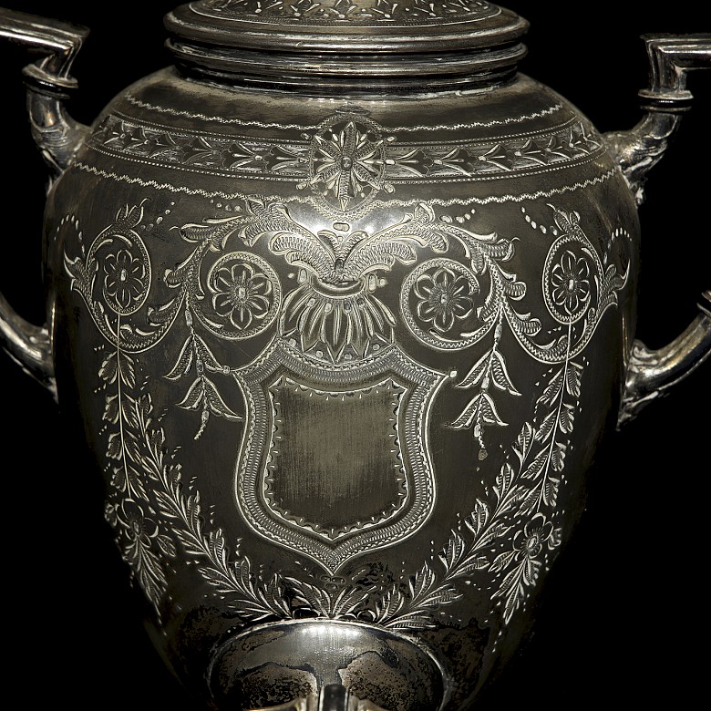 Samovar inglés de estaño, s.XIX