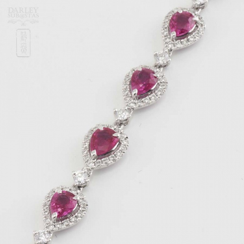 18k white gold bracelet with rubies and diamonds.