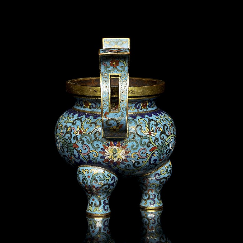 Bronze censer with cloisonné enamel, Qing dynasty