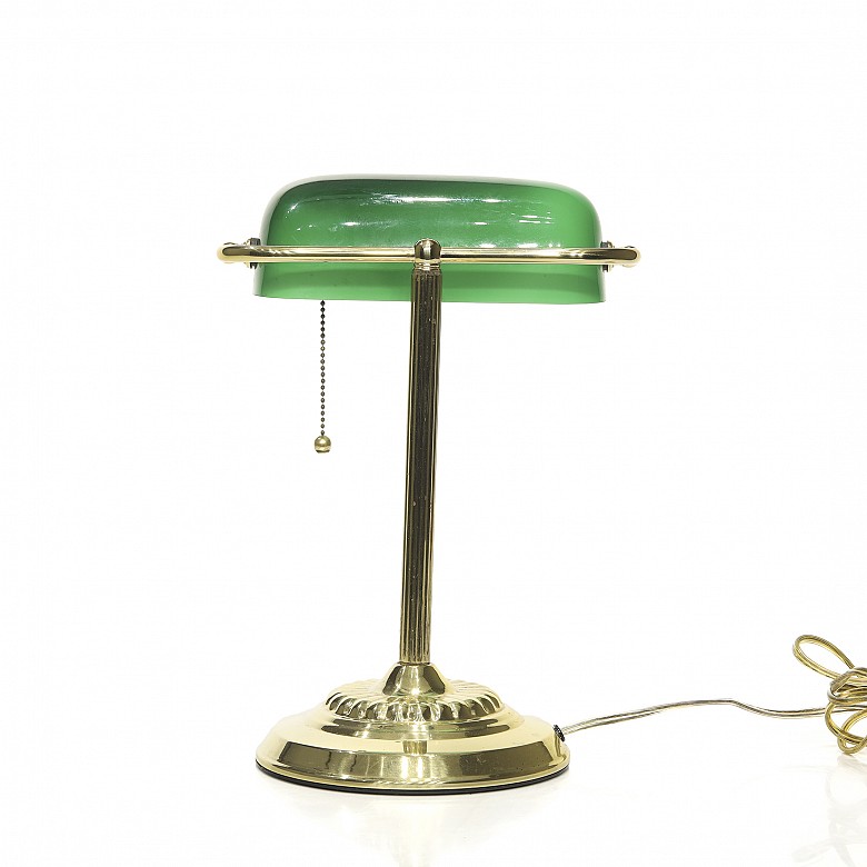 Emeralite style desk lamp, late 20th century