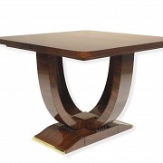 Square Art Deco style coffee table in Palo Santo wood