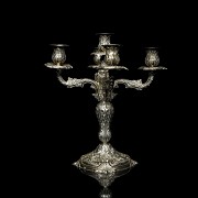 Candelabro de plata con cinco luces, s.XIX