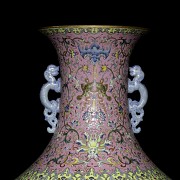 Large porcelain vase, pink family, 20th century