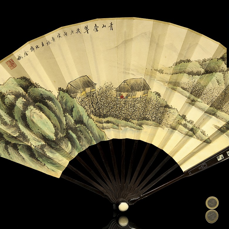 Paper fan, with Jincheng mark (1878 - 1926)