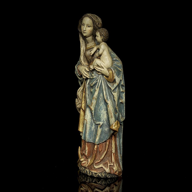 Wood carving ‘ Our Lady with Infant Jesus’, 20th century