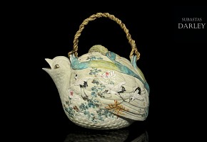 Painted clay teapot, Asia, 20th century