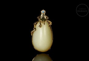 Silver and jade pendant, Qing dynasty