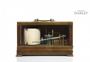 Brass and wood barograph, 20th century