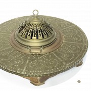 Brass and wood brazier, 19th century