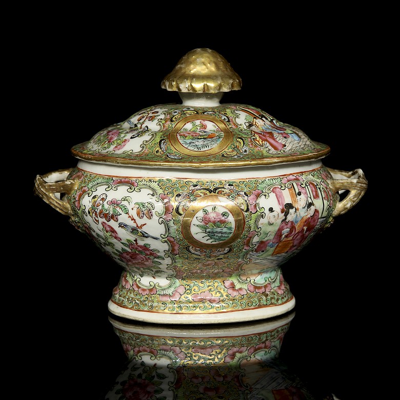 Porcelain enamelled tureen, Canton, 20th century - 3