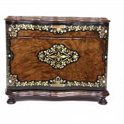 Marquetry cigar box, 19th c.