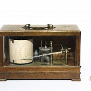 Brass and wood barograph, 20th century