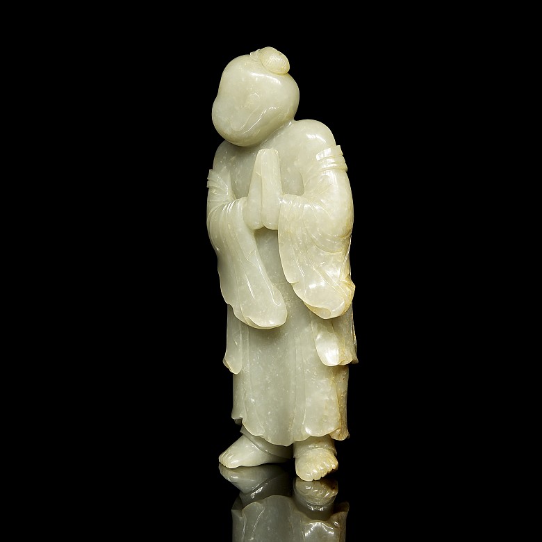 Carved jade figure “Monk”, Qing dynasty