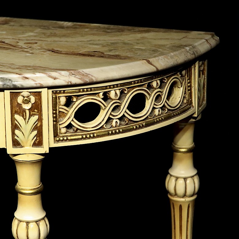 Console with marble top and mirror, Italy, mid-20th century