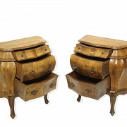 Pair of ‘Rococo’ wooden chests of drawers, Italian style, 20th century - 4