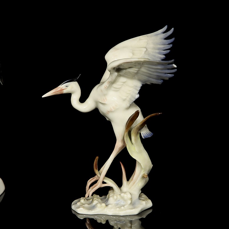 Three porcelain figurines “Birds”, 20th century