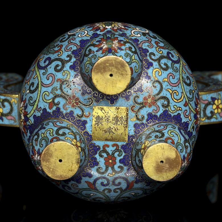 Bronze censer with cloisonné enamel, Qing dynasty