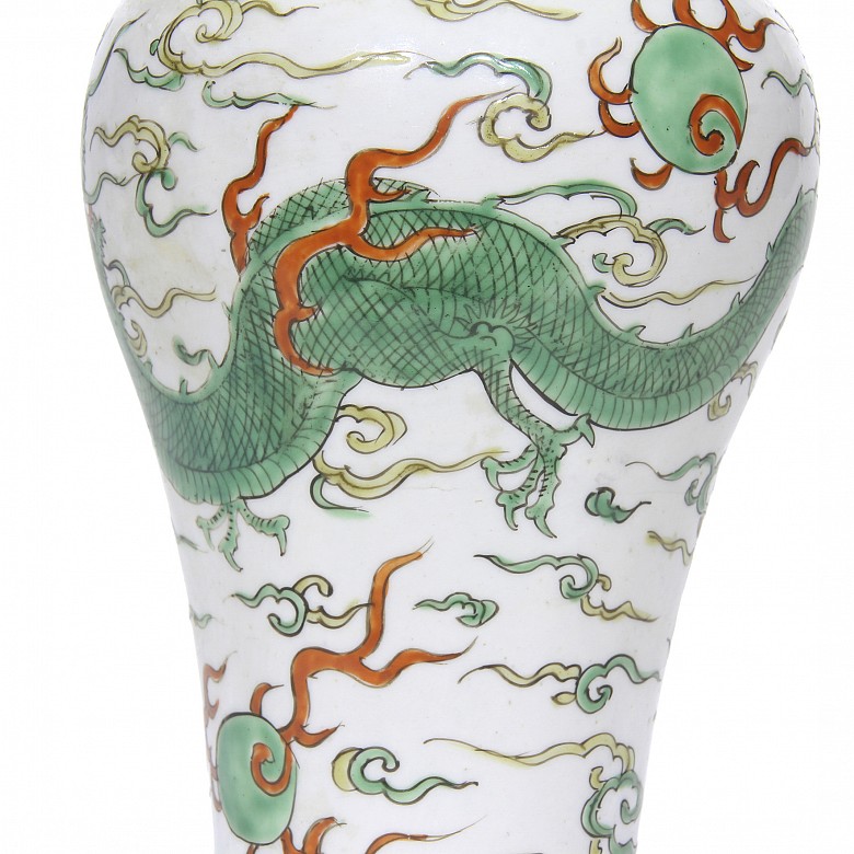 Small green family vase, 20th century