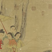 Chinese painting ‘Man on horseback and ladies’, 20th century