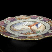 Enameled porcelain plate, 20th century