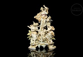 Porcelain figurine ‘Ladies and Angels’, 20th century