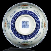 Chinese bowl with lotus flowers, Qianlong mark