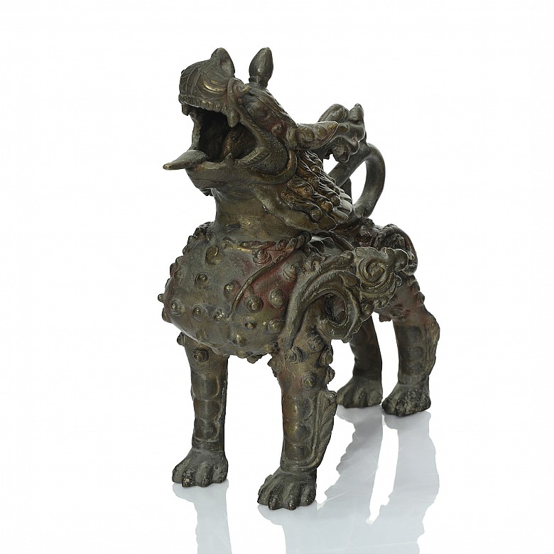 Bronze guardian lion, Nepal, 19th century