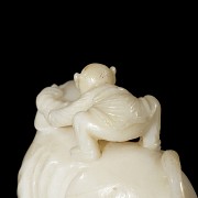 Carved jade figurine ‘Girl with Ox’, Qing dynasty