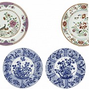 Set of four plates The Compagnie des Indes, 19th century.