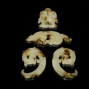 Set of four white jade ornaments, Warring States Period