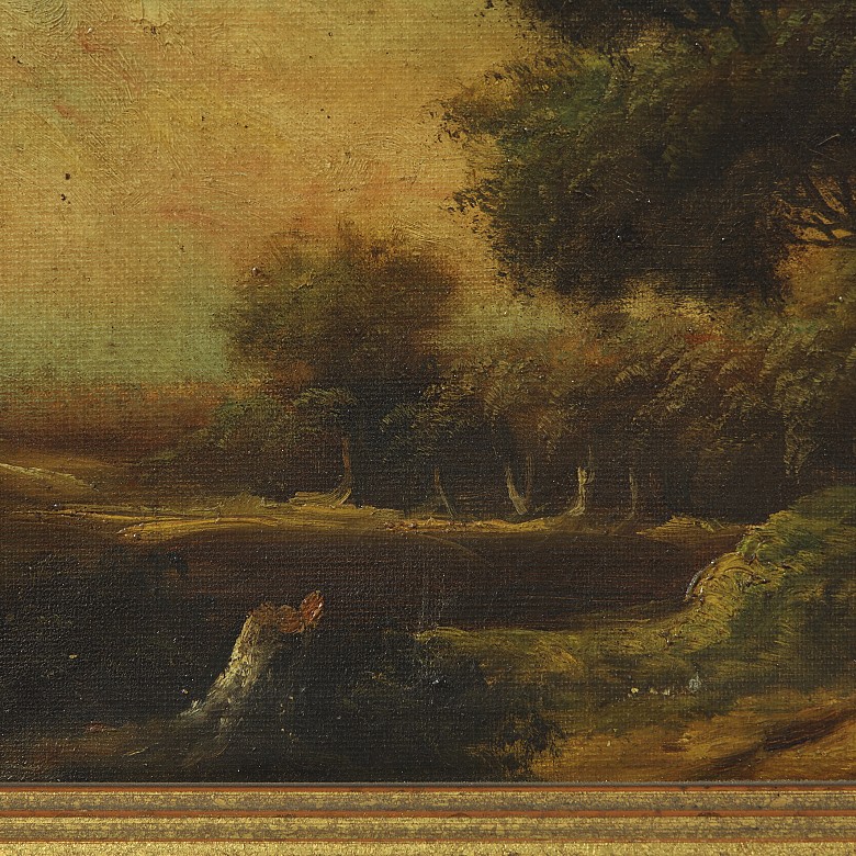 Dutch School, 20th century ‘Landscape with horseman’