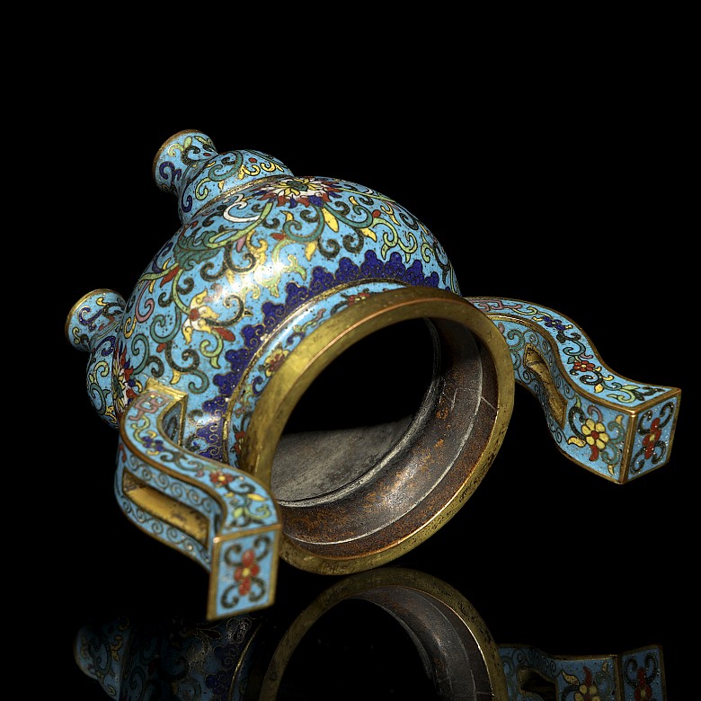 Bronze censer with cloisonné enamel, Qing dynasty