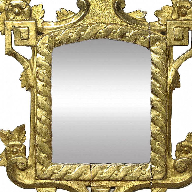 Wooden cornucopia mirror, early 20th century - 2